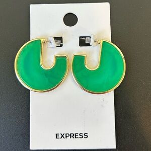 Express green earrings